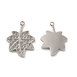 Stainless Steel Color 304 Stainless Steel Pendant Rhinestone Settings, Maple Leaf, Stainless Steel Color, Fit For 1mm Rhinestone, 18.5x14x2mm, Hole: 1.5mm