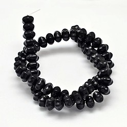 Black Dyed Synthetic Turquoise Bead Strands, Pumpkin, Black, 12x8mm, Hole: 1mm, about 868pcs/1000g