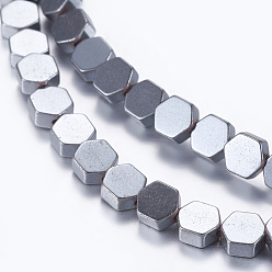 Hématite Sans Magnétique   Non-magnétiques perles d'hématite synthétique brins, hexagone, 4x4x2mm, Trou: 0.5mm, Environ 99 pcs/chapelet, 15.9 pouce (40.5 cm)