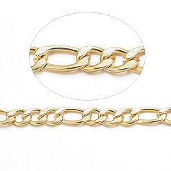 Golden 304 Stainless Steel Figaro Chains, with Spool, Unwelded, for Jewelry Making, Golden, 4~6x3x0.8mm, about 82.02 Feet(25m)/roll