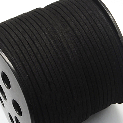 Черный Шнуры из искусственной замши, искусственная замшевая кружева, чёрные, 4x1.4 мм, около 98.42 ярдов (90 м) / рулон