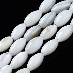 Coquillage De Mer Eau douce naturelle de coquillage perles brins, riz, couleur de coquillage, 7x4x4mm, Trou: 1mm, Environ 51 pcs/chapelet, 14.02~14.29 pouce (35.6~36.3 cm)
