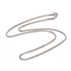 Stainless Steel Color Men's Box Chain Necklaces 304 Stainless Steel Necklaces, Stainless Steel Color, 20 inch(50.8cm), 2mm wide