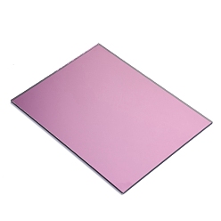 Plum Glass Sheets, Mirror Mosaic Border Craft Tiles, for Home Decoration or DIY Crafts, Rectangle, Plum, 200x150x3.5mm