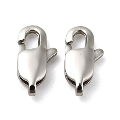 Stainless Steel Color 304 Stainless Steel Lobster Claw Clasps, 6x13mm