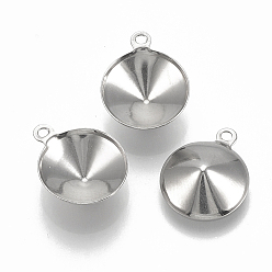 Stainless Steel Color 201 Stainless Steel Pendant Rhinestone Settings, Cone, Stainless Steel Color, Fit for 8mm rhinestone, 11x8.5x3mm, Hole: 1mm