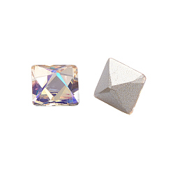 El Brillo del Paraíso K 9 cabujones de diamantes de imitación de cristal, puntiagudo espalda y dorso plateado, facetados, plaza, brillo del paraíso, 8x8x8 mm