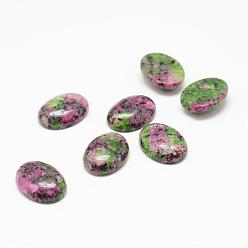 Рубин В Цоизита Синтетический рубин в кабошонах из драгоценных камней из зоизита, овальные, 18x13x6 мм
