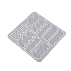 White DIY Silicone Irregular Cabochon Molds, Resin Casting Molds, for UV Resin, Epoxy Resin Hair Accessories Making, White, 137x135x3mm