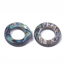 Colorido Marcos de concha de abulón / concha de paua, anillo, 18x3 mm, agujero: 1 mm, diámetro interior: 10 mm