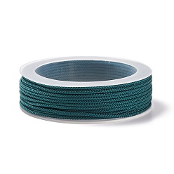 Темно-Зеленый Плетеные нити нейлона, окрашенные, завязывая шнур, для китайского вязания, ремесла и изготовление ювелирных изделий, темно-зеленый, 1 мм, около 21.87 ярдов (20 м) / рулон