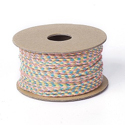 Colorful Macrame Cotton Cord, Braided Rope, for Wall Hanging, Crafts, Gift Wrapping, Colorful, 2mm, about 21.87 yards(20m)/roll