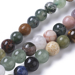 Mixed Stone Natural Mixed Gemstone Beads Strands, Round, 6mm, Hole: 0.7mm, about 62pcs/strand, 15.35 inch(39cm)