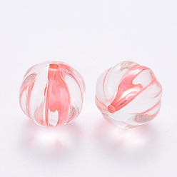 Corail Clair Perles acryliques transparentes, citrouille, corail lumière, 17.5x16mm, Trou: 1.8mm, environ183 pcs / 500 g