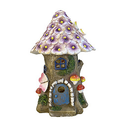 Coloré Maison de poupée extérieur jardin cour domicile, Petite veilleuse en résine, lampe décorative artisanale, colorées, 110x90x205mm