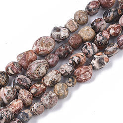 Léopard Perles de jaspe en peau de léopard naturel, nuggets, pierre tombée, 5~11x5~8x3~6mm, Trou: 0.8mm, sur: 52~56 perle / Chapelet, 15.94 pouce (40.5 cm)