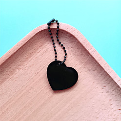 Heart Acrylic Big Pendant Decoration, with Ball Chains, Heart, 60mm