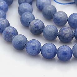 Aventurine Bleue Naturelles aventurine bleu perles rondes brins, 4mm, Trou: 1mm, Environ 102 pcs/chapelet, 15.7 pouce
