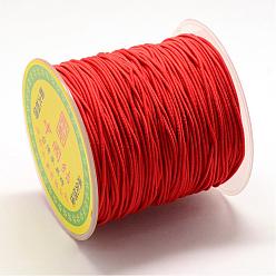 Rouge Cordon élastique rond, avec l'extérieur de la fibre et caoutchouc à l'intérieur, rouge, 0.8mm, environ 68.89~71.08 yards (63~65m)/rouleau