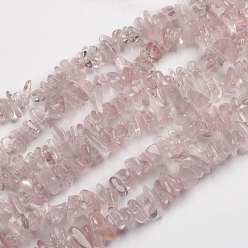 Quartz Rose Naturel a augmenté perles de quartz brins, puce, 1.5~4.5x6.5~11.5mm, Trou: 1mm, environ 33.39 pouces (84.8 cm)