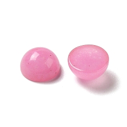 Pearl Pink Natural White Jade Cabochons, Dyed, Half Round/Dome, Pearl Pink, 6x3mm