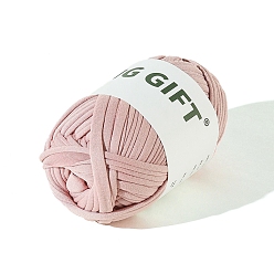 BrumosaRosa Hilo de tela de poliéster, para tejer hilo grueso a mano, hilado de tela de ganchillo, rosa brumosa, 5 mm, aproximadamente 32.81 yardas (30 m) / madeja
