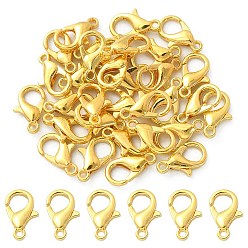 Oro Ganchos de aleación de zinc de langosta garra, cierres de gatillo de loro, sin plomo y cadmio, fornituras para hacer bisutería, dorado, 12x6 mm, agujero: 1.2 mm