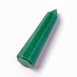 Green Aventurine Natural Green Aventurine Pointed Beads, Healing Stones, Reiki Energy Balancing Meditation Therapy Wand, No Hole/Undrilled, Bullet, 59~61x16~17mm