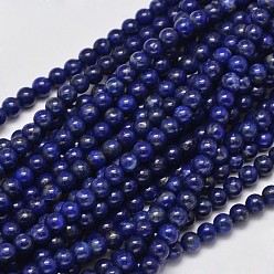 Lapis Lazuli Qualité autour d'un lapis naturel brins de perles lazuli, 4mm, Trou: 1mm, Environ 95 pcs/chapelet, 15.5 pouce