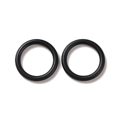 Negro Conectores de anillo de caucho o, Linking Ring, negro, 16x3 mm, diámetro interior: 10 mm
