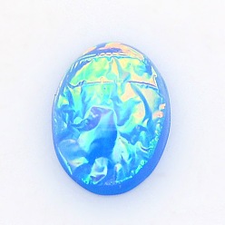 Bleu Ciel Foncé Cabochons d'opale à demi-ronde en imitation de résine, bleu profond du ciel, 12mm