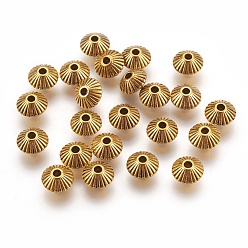 Antique Golden Tibetan Style Alloy Spacer Beads, Lead Free & Cadmium Free, Bicone, Antique Golden, 7.5x4.6mm, Hole: 1mm