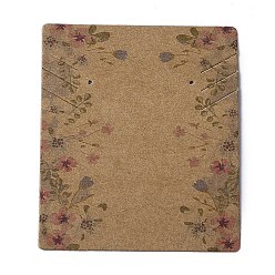 Цветок Картонные ожерелья серьги набор карт, прямоугольные, Перу, цветочным узором, 6.4x5.1x0.02 см, 100 шт / мешок