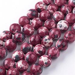 Rojo Oscuro Hilos de perlas de jade blanco natural, rondo, teñido, de color rojo oscuro, 4 mm, agujero: 1 mm, sobre 104 unidades / cadena, 15.7 pulgada (400 mm)