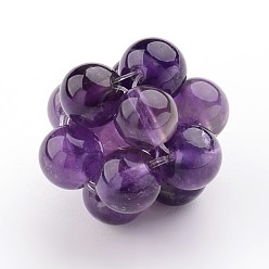 Amethyst Natural Amethyst Woven Beads, Cluster Beads, 20mm, Hole: 3mm