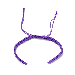 Pourpre Cordon tressé en nylon pour la fabrication de bracelets de bricolage, pourpre, 145~155x5x2mm, Trou: 2~4mm