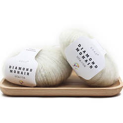 Mint Cream Acrylic Fiber Mohair Wool Knitting Yarn, for Baby Shawl Scarf Doll Crochet Supplies, Mint Cream, 0.9mm, about 284.34 Yards(260m)/Roll