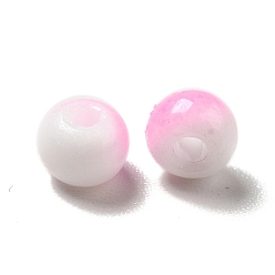 Perlas de Color Rosa 6/0 opacos granos de la semilla de cristal, agujero redondo, Rondana plana, rosa perla, 4~4.5x3~4 mm, agujero: 0.8~1.5 mm