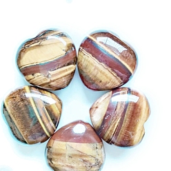 Œil De Tigre Pierres de guérison naturelles en œil de tigre, coeur amour pierres, pierres de poche pour l'équilibrage du reiki, 30x30x15mm