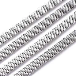 Stainless Steel Color 304 Stainless Steel Mesh Chains/Network Chains, UnweldedMaking, Stainless Steel Color, 10x2mm