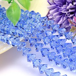Azure Faceted Cone Imitation Austrian Crystal Bead Strands, Grade AAA, Azure, 10x8mm, Hole: 0.9~1mm, about 50pcs/strand, 15.7 inch