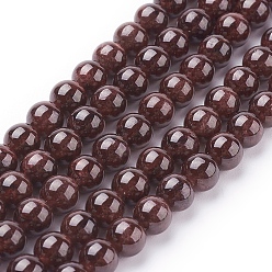 Grenat Perles en pierres gemme, grenat naturel, ronde, rouge foncé, 6mm, Trou: 0.5mm, Environ 32 pcs/chapelet, 8.5 pouce