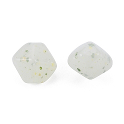 Jaune Clair Perles acryliques opaques style pierre marbrée, nuggets, jaune clair, 18~19x16.5~17x15.5~16mm, Trou: 1.8mm