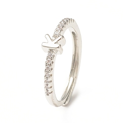 Letter K Clear Cubic Zirconia Initial Letter Adjustable Ring, Platinum Brass Jewelry for Women, Letter.K, Inner Diameter: 18mm