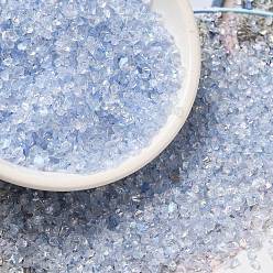 Aciano Azul Artesanía de vidrio triturado electrochapado transparente, color de ab chapado, virutas de vidrio irregulares, para decoración de uñas, relleno de jarrón diy, azul aciano, 1.5~2x1.5~2 mm