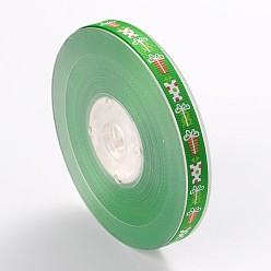 Verde Navidad tema cintas de poliéster, verde, 3/8 pulgada (9 mm), aproximadamente 100 yardas / rollo (91.44 m / rollo)