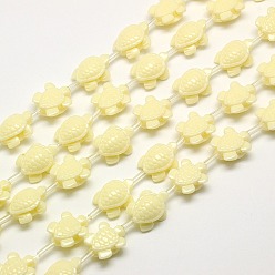 Mousseline au Citron Chapelets de perles de corail synthétique , teint, tortue, mousseline de citron, 15x12x7mm, Trou: 2mm, Environ 22 pcs/chapelet, 11.5 pouce
