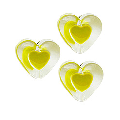 Pale Goldenrod Transparent Acrylic Enamel Beads, Heart, Pale Goldenrod, 18x10mm, Hole: 2.5mm, about 500g/bag