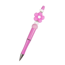 Orchidée Stylo à bille en plastique, stylo perlé, Stylo en silicone fleur lumineuse pour stylo personnalisé bricolage, orchidée, 145mm