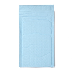 Bleu Clair Sacs d'emballage en film mat, courrier à bulles, enveloppes matelassées, rectangle, turquoise pale, 22.2x12.4x0.2 cm